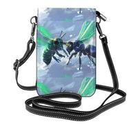 YYHWHJDE Piccola borsa per telefono cellulare 19,3 x 12,4 cm, mosche che parlano tra loro, in pelle, a tracolla, custodia per telefono da donna, perfetta per passeggiate, campeggio