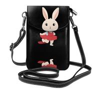 YYHWHJDE Piccola borsa per telefono cellulare 19,3 x 12,4 cm The Bunny'S bellissimo vestito rosso in pelle a tracolla con patta custodia per telefono per donne, perfetta per passeggiate, campeggio