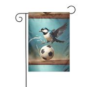 YYHWHJDE Piccola rondine che calpestano la palla Modello Asta da giardino Decorazione per cortile esterno su entrambi i lati 30,5 x 45,7 cm