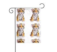 YYHWHJDE Piccola tigre intelligente e carina Immagine Giardino pennone esterno cortile decorazione su entrambi i lati 30,5 x 45,7 cm