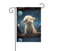 YYHWHJDE Piccole pecore guardando le stelle Pattern Garden pennone esterno cortile decorazione su entrambi i lati 30,5 x 45,7 cm