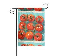 YYHWHJDE Piccoli pomodori nella tasca a rete Modello Asta da giardino decorazione cortile esterno double face 30,5 x 45,7 cm