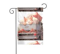 YYHWHJDE Piccolo gatto arancione che ha un giro Modello Asta da giardino decorazione cortile esterno su entrambi i lati 30,5 x 45,7 cm