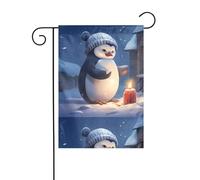 YYHWHJDE Piccolo pinguino per il riscaldamento Stampe Bandiera Giardino Cortile Decorazione 30,5 x 45,7 cm per Giardino Terrazza Balcone