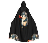 YYHWHJDE Piccolo riccio che soffia il corno Immagine Adulto Halloween giacca con cappuccio mantello lungo partito mantello adatto per uomini e donne