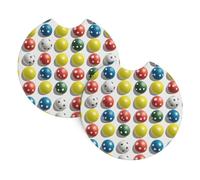 Yyhwhjde Pickleball Balls colorati modello stampato interno auto portabicchieri Pad 2 pz impermeabile e veloce per auto, camion, SUV e navi