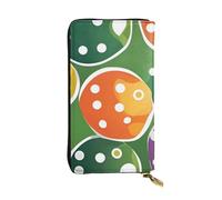 YYHWHJDE Pickleball Balls Colori Modello Immagine Qualità Pelle Lunga Pochette Portafoglio Progettato per Ragazze e Donne Alla Moda Elegante 19 x 10,5 cm, Nero , Taglia unica