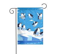 YYHWHJDE pinguini sull'iceberg Stampe Giardino pennone esterno cortile decorazione moda 30,5 x 45,7 cm
