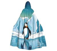 YYHWHJDE Pinguino Antartide Ice Picture Halloween adulto mantello con cappuccio per giochi di ruolo, costumi e feste a tema