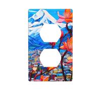 YYHWHJDE Placca decorativa per presa elettrica con stampa di fiori su un sentiero estraneo, doppia presa, resistente al calore, 11,4 x 7 cm