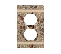 YYHWHJDE Placca di copertura per presa elettrica con stampa di fiori di chitarra, doppia presa, resistente al calore, 11,4 x 7 cm