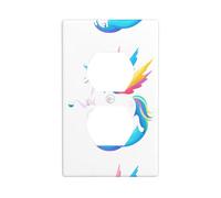 YYHWHJDE Placca di copertura per presa elettrica con stampa di unicorni volanti, resistente al calore, 11,4 x 7 cm