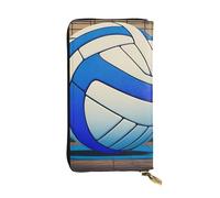 YYHWHJDE Pochette lunga in pelle blu con stampa pallavolo di qualità, progettata per ragazze e donne alla moda, elegante, 19 x 10,5 cm, Nero , Taglia unica