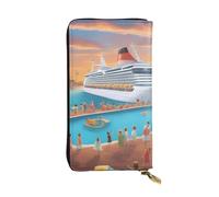 YYHWHJDE Pochette lunga in pelle con immagine di nave da crociera per feste in piscina Progettato per ragazze e donne alla moda elegante e personalizzato 19 x 10,5 cm, nero, taglia unica, Nero ,