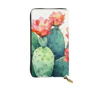 YYHWHJDE Pochette lunga in pelle di qualità con cactus ad acquerello, progettata per ragazze e donne alla moda, elegante, 19 x 10,5 cm, Nero , Taglia unica