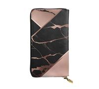 YYHWHJDE Pochette lunga in pelle di qualità con effetto marmo nero e oro rosa, progettato per ragazze e donne alla moda, elegante, 19 x 10,5 cm, nero, taglia unica, nero, Taglia unica