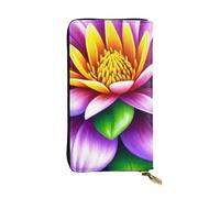 YYHWHJDE Pochette lunga in pelle di qualità con immagine di fiori e diamanti progettata per ragazze e donne alla moda, elegante 19 x 10,5 cm, Nero , Taglia unica