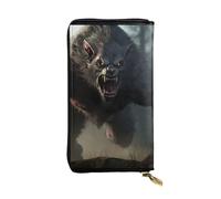 YYHWHJDE Pochette lunga in pelle di qualità con lupo mannaro HD progettato per ragazze e donne alla moda elegante 19 x 10,5 cm, Nero , Taglia unica