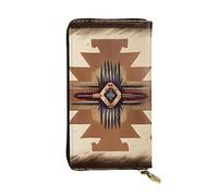 YYHWHJDE Pochette lunga in pelle di qualità con motivi nativi americani, progettata per ragazze e donne alla moda, elegante, 19 x 10,5 cm, Nero , Taglia unica