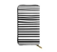 YYHWHJDE Pochette lunga in pelle di qualità con stampa a righe bianche e nere progettate per ragazze e donne alla moda, elegante, 19 x 10,5 cm, Nero , Taglia unica