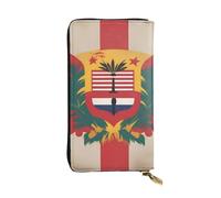 YYHWHJDE Pochette lunga in pelle di qualità con stampa di bandiera hawaiana dei nativi americani, progettata per ragazze e donne alla moda, elegante, 19 x 10,5 cm, Nero , Taglia unica