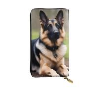 YYHWHJDE Pochette lunga in pelle di qualità con stampa di cane pastore tedesco in acero, progettato per ragazze e donne alla moda, elegante, 19 x 10,5 cm, Nero , Taglia unica