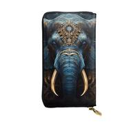 YYHWHJDE Pochette lunga in pelle di qualità con stampa di elefanti, progettata per ragazze e donne alla moda, elegante, 19 x 10,5 cm, Nero , Taglia unica