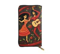 YYHWHJDE Pochette lunga in pelle di qualità con stampa di simboli della salsa messicana, progettata per ragazze e donne alla moda, elegante, 19 x 10,5 cm, Nero , Taglia unica