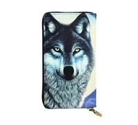 YYHWHJDE Pochette lunga in pelle di qualità con stampa Wolf Under Moon progettata per ragazze e donne alla moda, elegante, 19 x 10,5 cm, Nero , Taglia unica
