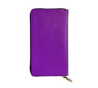YYHWHJDE Pochette lunga in pelle di qualità fotografica viola scuro tinta unita progettata per ragazze e donne alla moda elegante 19 x 10,5 cm, Nero , Taglia unica