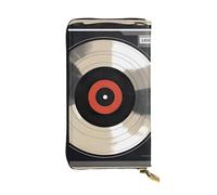 YYHWHJDE Pochette lunga in pelle di qualità vintage con dischi in vinile, progettata per ragazze e donne alla moda, elegante, 19 x 10,5 cm, Nero , Taglia unica