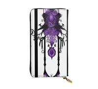 YYHWHJDE Pochette lunga in pelle stampata con fantasma gotico viola, progettato per ragazze e donne alla moda, elegante, 19 x 10,5 cm, Nero , Taglia unica