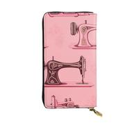 YYHWHJDE Pochette lunga in pelle stampata con macchina da cucire rosa vintage progettata per ragazze e donne alla moda elegante e personalizzata 19 x 10,5 cm, nero, taglia unica, Nero , Taglia unica