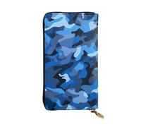 YYHWHJDE Pochette lunga in pelle stampata con motivo mimetico blu Progettato per ragazze e donne alla moda elegante e personalizzato 19 x 10,5 cm, nero, taglia unica, Nero , Taglia unica