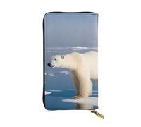 YYHWHJDE Polar Bear Ice Prints - Pochette lunga in pelle di qualità, progettata per ragazze e donne alla moda, elegante, 19 x 10,5 cm, Nero , Taglia unica