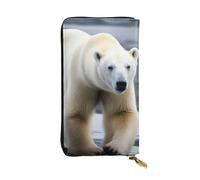 YYHWHJDE Polar Bear - Portafoglio lungo in pelle di qualità, progettato per ragazze e donne alla moda, elegante, 19 x 10,5 cm, Nero , Taglia unica