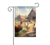 YYHWHJDE Polli e Fattoria Stampe Giardino Bandiera Esterna Cortile Decorazione Moda 30,5 x 45,7 cm
