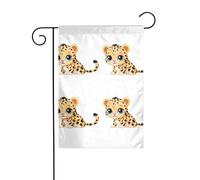 YYHWHJDE Poor little leopardo stampa bandiera giardino cortile decorazione 30,5 x 45,7 cm spessore moda