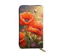 YYHWHJDE Poppies in Bloom Picture Portafoglio lungo in pelle progettato per ragazze e donne alla moda elegante e personalizzato 19 x 10,5 cm, nero, taglia unica, Nero , Taglia unica
