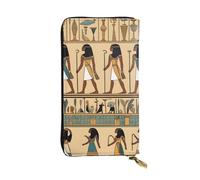 YYHWHJDE Portafoglio lungo da donna in pelle stampata in Egitto progettato per ragazze e donne alla moda elegante e personalizzato 19 x 10,5 cm, nero, taglia unica, Nero , Taglia unica