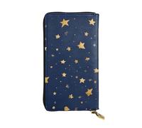 YYHWHJDE Portafoglio lungo in pelle blu navy con stampa cielo e stelle progettato per ragazze e donne alla moda elegante e personalizzato 19 x 10,5 cm, nero, taglia unica, Nero , Taglia unica