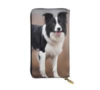 YYHWHJDE Portafoglio lungo in pelle Border Collie Picture Progettato per ragazze e donne alla moda elegante e personalizzato 19 x 10,5 cm, nero, taglia unica, Nero , Taglia unica