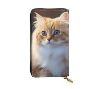 YYHWHJDE Portafoglio lungo in pelle con motivo gatti e fiori divertente progettato per ragazze e donne alla moda elegante e personalizzato 19 x 10,5 cm, nero, taglia unica, Nero , Taglia unica