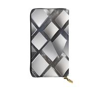 YYHWHJDE Portafoglio lungo in pelle con paillettes argentate con stampe brillanti Progettato per ragazze e donne alla moda elegante e personalizzato 19 x 10,5 cm, nero, Taglia unica