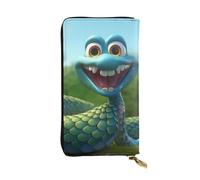 YYHWHJDE Portafoglio lungo in pelle con stampa di serpente Cobra Cartoon Progettato per ragazze e donne alla moda elegante e personalizzato 19 x 10,5 cm, nero, taglia unica, Nero , Taglia unica