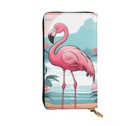 YYHWHJDE Portafoglio lungo in pelle con stampa fenicottero del lago dei cartoni animati Progettato per ragazze e donne alla moda elegante e personalizzato 19 x 10,5 cm, nero, taglia unica, Nero ,