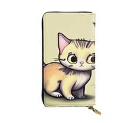 YYHWHJDE Portafoglio lungo in pelle con stampa gatto e farfalla Progettato per ragazze e donne alla moda elegante e personalizzato 19 x 10,5 cm, nero, taglia unica, Nero , Taglia unica