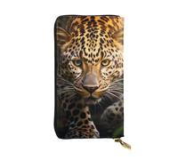 YYHWHJDE Portafoglio lungo in pelle con stampa leopardata divertente progettato per ragazze e donne alla moda elegante 19 x 10,5 cm, Nero , Taglia unica