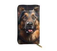 YYHWHJDE Portafoglio lungo in pelle con stampa pastore tedesco, progettato per ragazze e donne alla moda, elegante, 19 x 10,5 cm, Nero , Taglia unica