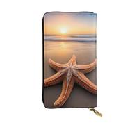 YYHWHJDE Portafoglio lungo in pelle con stampa Starfish Ocean Beach Progettato per ragazze e donne alla moda elegante e personalizzato 19 x 10,5 cm, nero, taglia unica, Nero , Taglia unica
